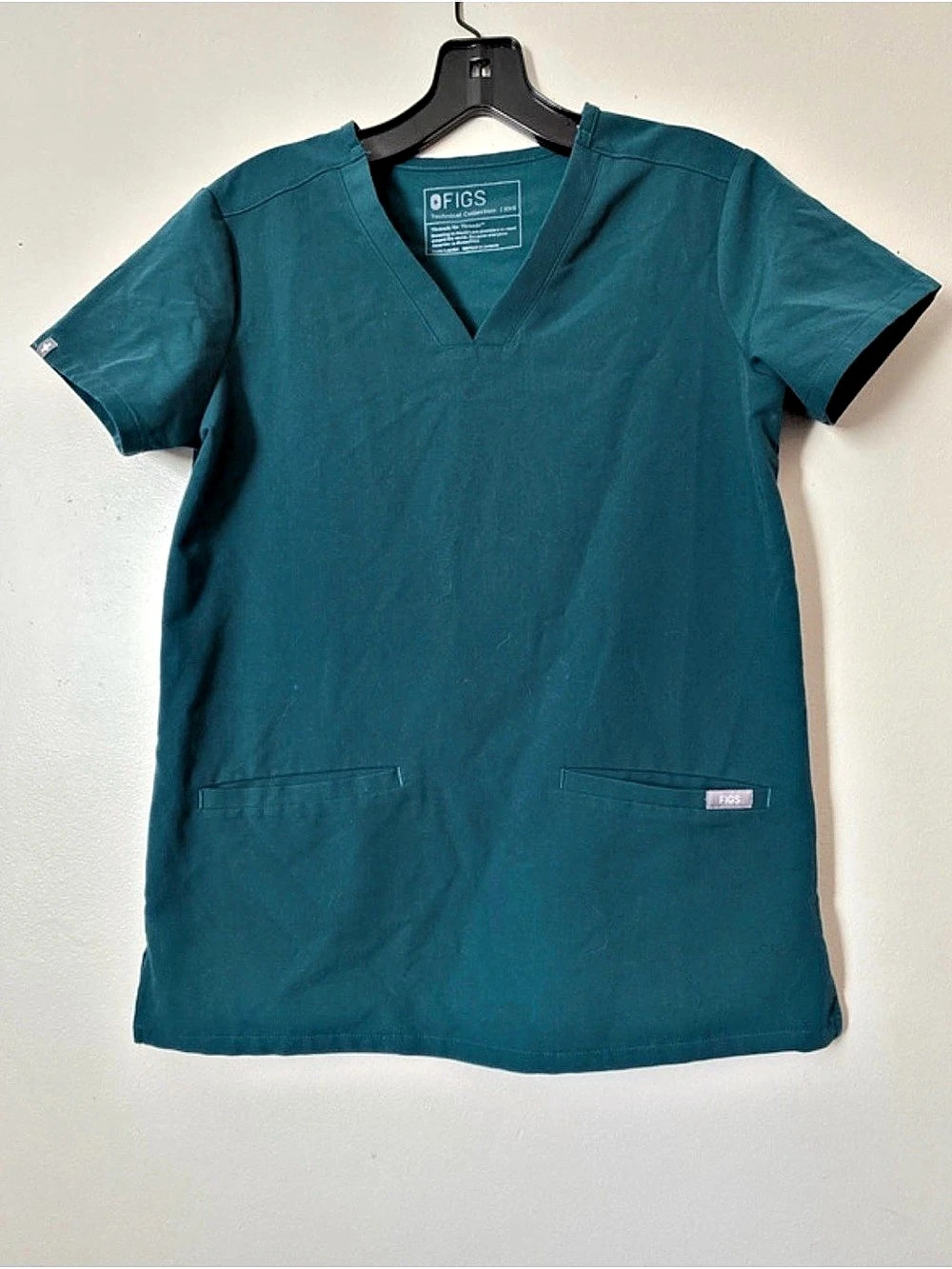 FIGS Casma Scrub Top V-Neck Short Sleeve Blue